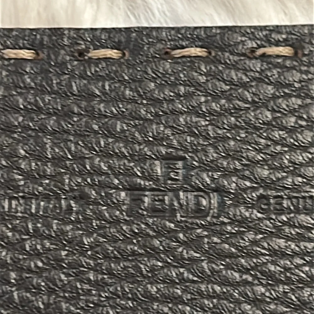 Fendi Dark Brown Leather Belt with Silver Round Buckle